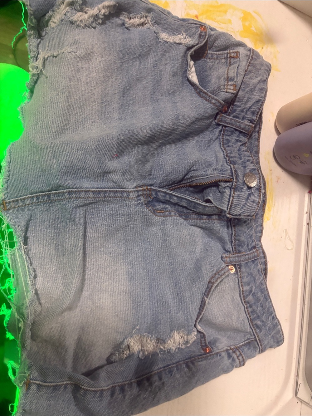 No Boundaries Light Blue Distressed Denim Jean Shorts